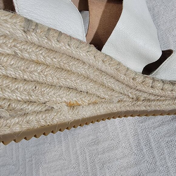 Eileen‎ Fisher Women's Willow Platform Wedge Espadrille Sandals Size 11 Ivory - Picture 13 of 16